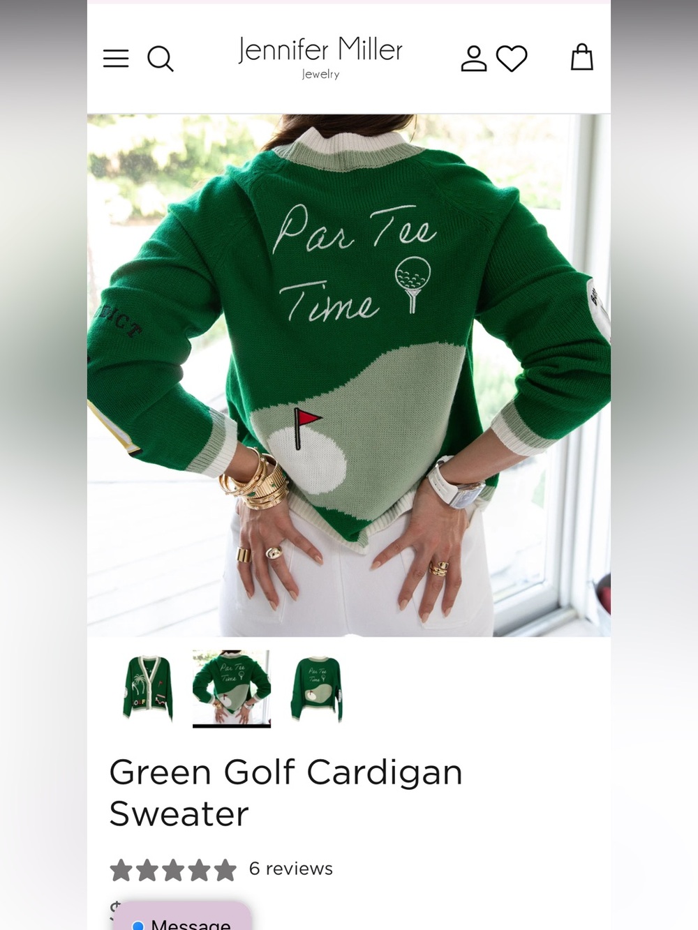 Fate - Jennifer Miller- Palm Beach Golf Cardigan Sweater